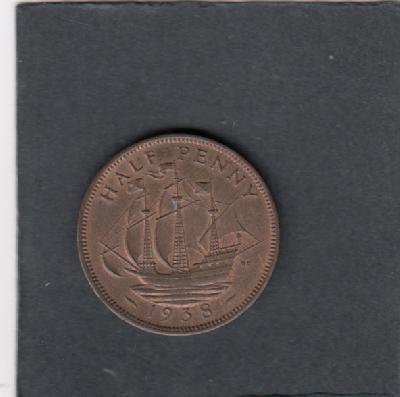 Beschrijving: 1/2 Penny GEORGIUS VI  